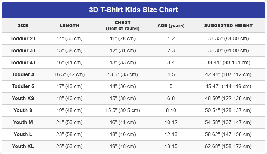 3d t shirt kids table 3d t shirt kids table
