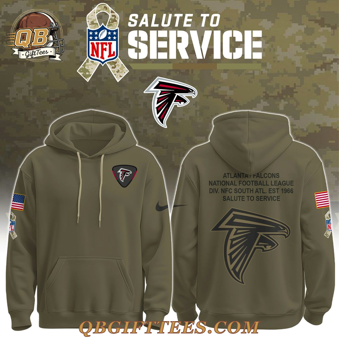 Atlanta Falcons Salute to Service Military Hoodie -Limited Edition NFL Veteran Atlanta Falcons Salute to Service Military Hoodie -Limited Edition NFL Veteran