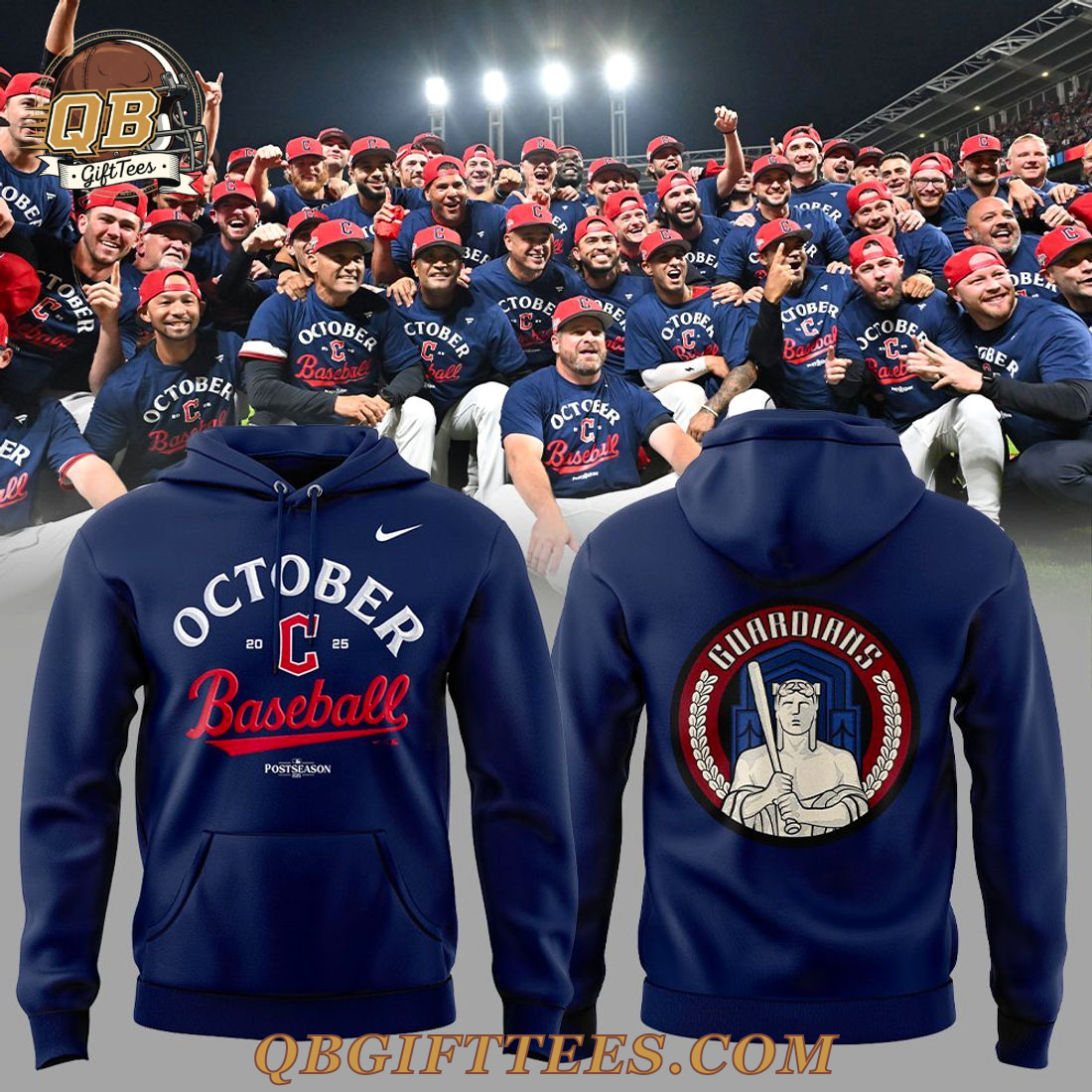 Cleveland Guardians October Baseball 2025 Postseason Official Hoodie Cleveland Guardians October Baseball 2025 Postseason Official Hoodie