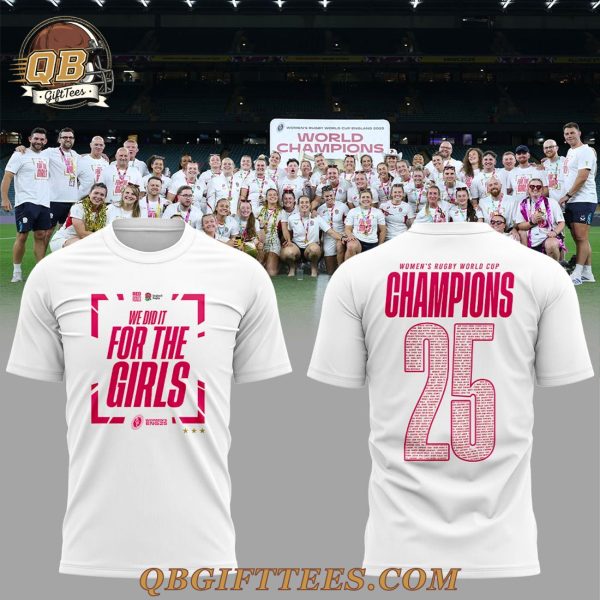England 2025 Women Rugby World Cup For The Girls Champions Edition Shirt