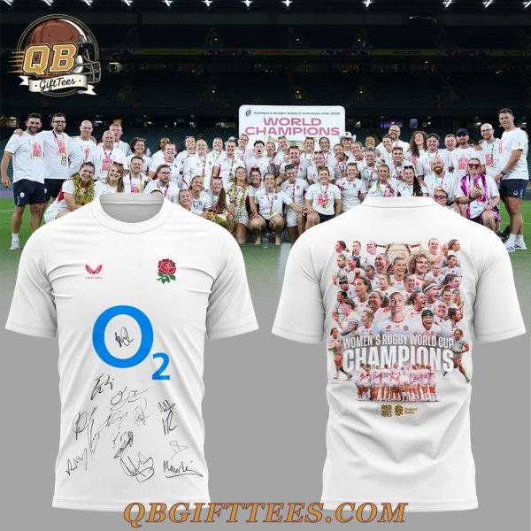 England 2025 Women Rugby World Cup For The Girls Champions Limited Edition Shirt