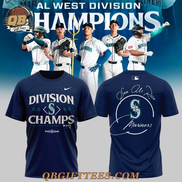 Seattle Mariners 2025 AL West Division Champions Shir