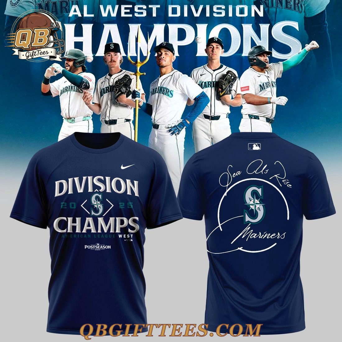 Seattle Mariners 2025 AL West Division Champions Shir Seattle Mariners 2025 AL West Division Champions Shir