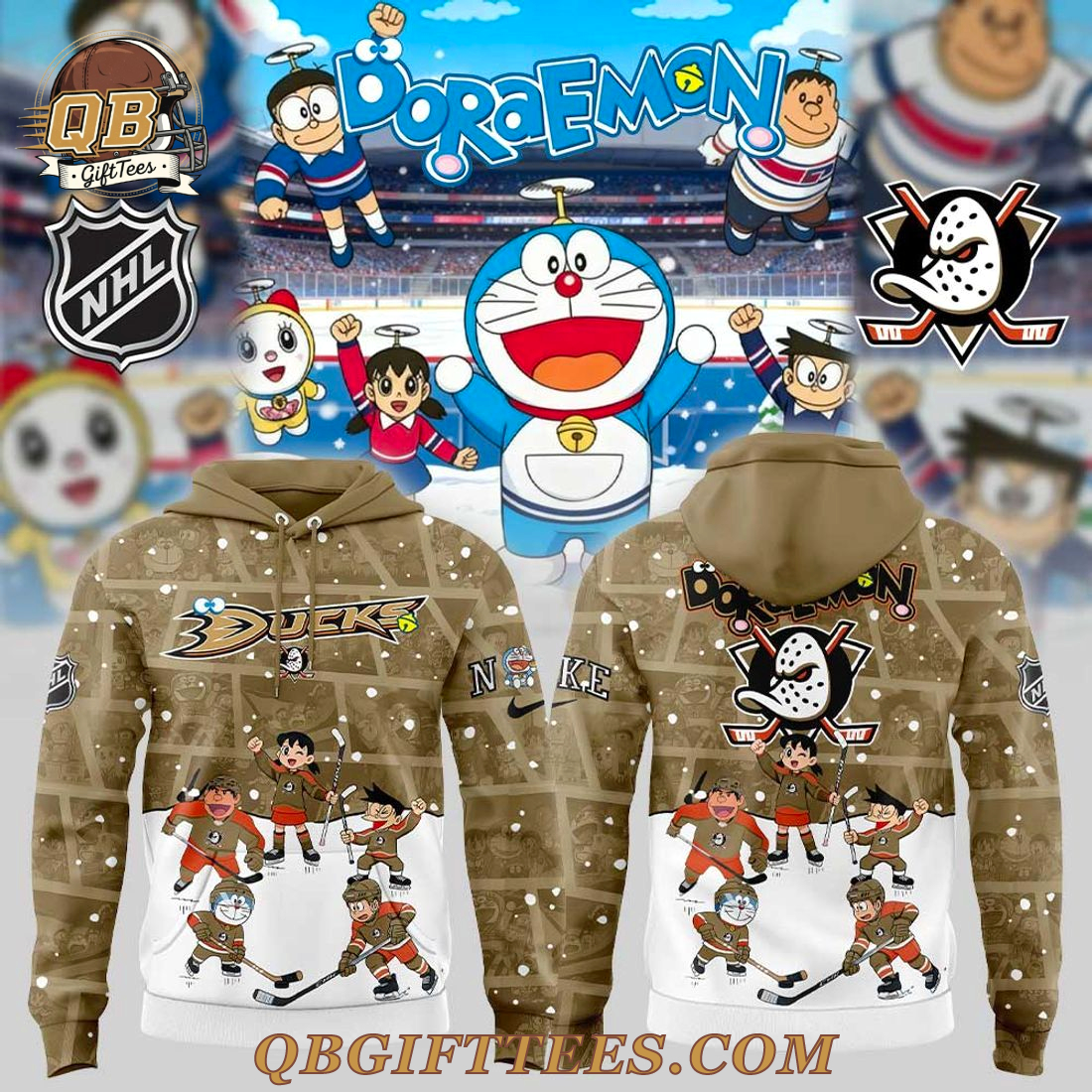 Anaheim Ducks x Doraemon and Friends Special Edition Hoodie Anaheim Ducks x Doraemon and Friends Special Edition Hoodie