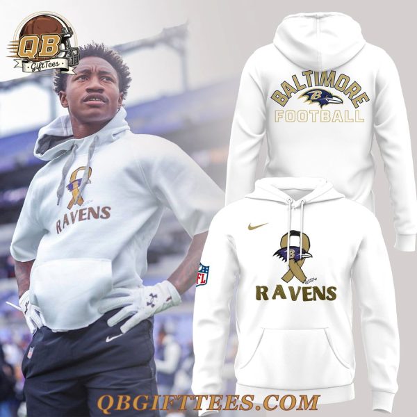 Baltimore Ravens Gold Ribbon Awareness Hoodie
