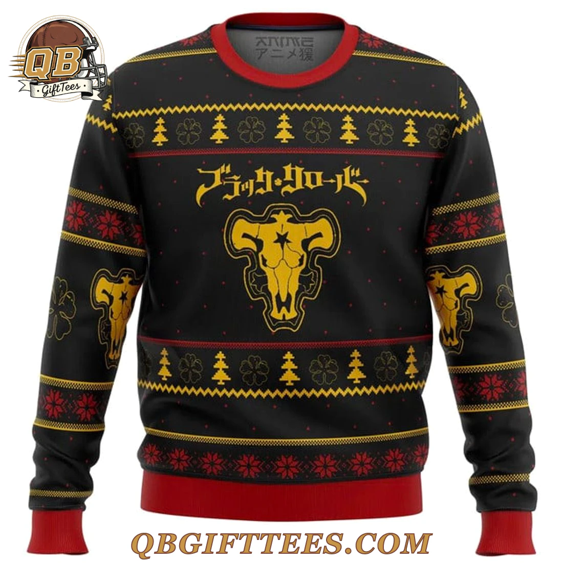 Black Clover Bulls Christmas Limited Edition Sweater Black Clover Bulls Christmas Limited Edition Sweater