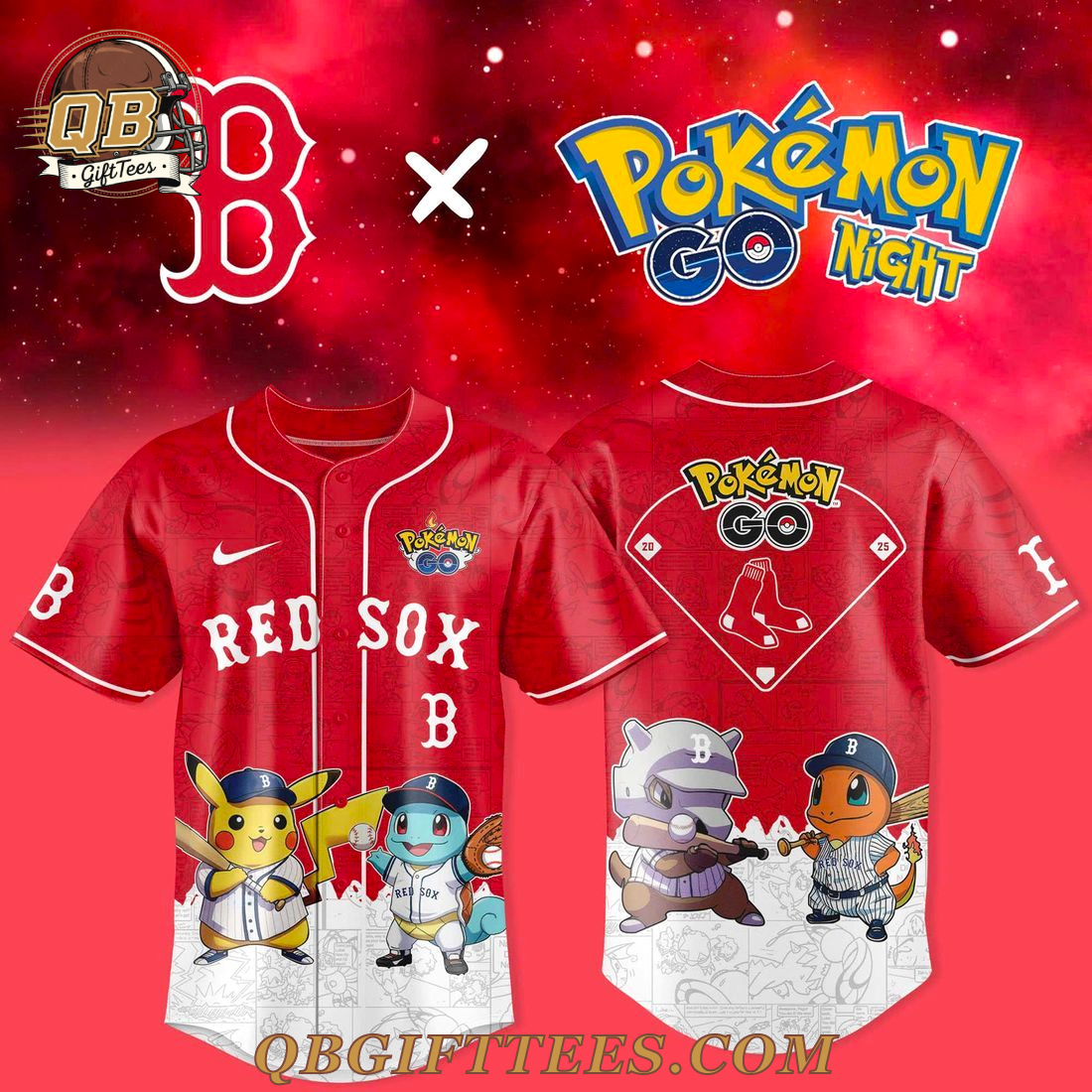 Boston Red Sox x Pokemon GO 2025 Limited Edition Jesrey Boston Red Sox x Pokemon GO 2025 Limited Edition Jesrey