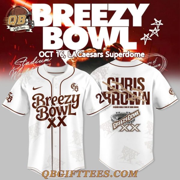 Chris Brown x Breezy Bowl XX Tour 2025 Baseball Jersey