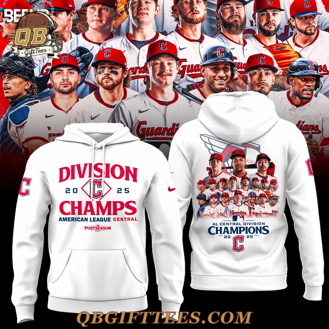 Cleveland Guardians 2025 AL Central Division Champions Limited Edition Hoodie Cleveland Guardians 2025 AL Central Division Champions Limited Edition Hoodie