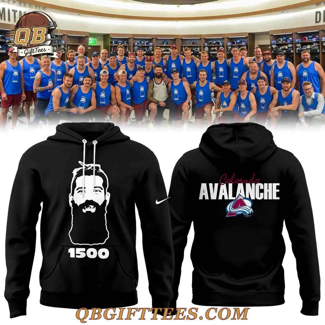 Colorado Avalanche - 1500th Anniversary Burnzie Commemorative Black Hoodie Colorado Avalanche - 1500th Anniversary Burnzie Commemorative Black Hoodie