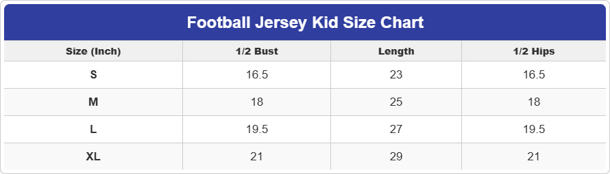 football jersey kid table (1) football jersey kid table (1)
