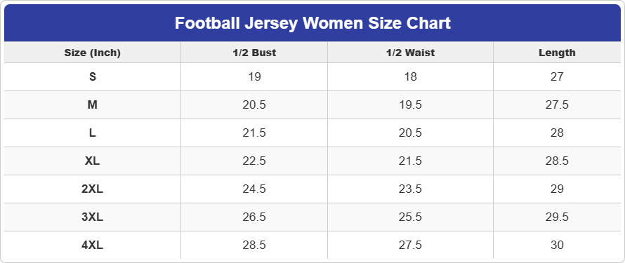 football jersey women table (1) football jersey women table (1)