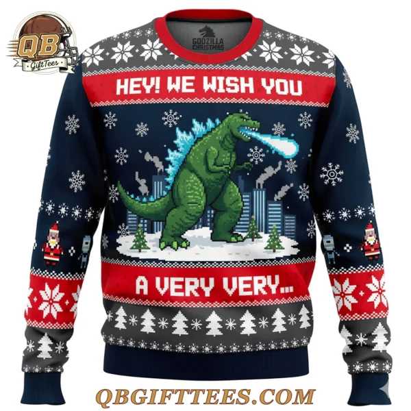 Godzilla We With You Christmas Limited Edition Sweater