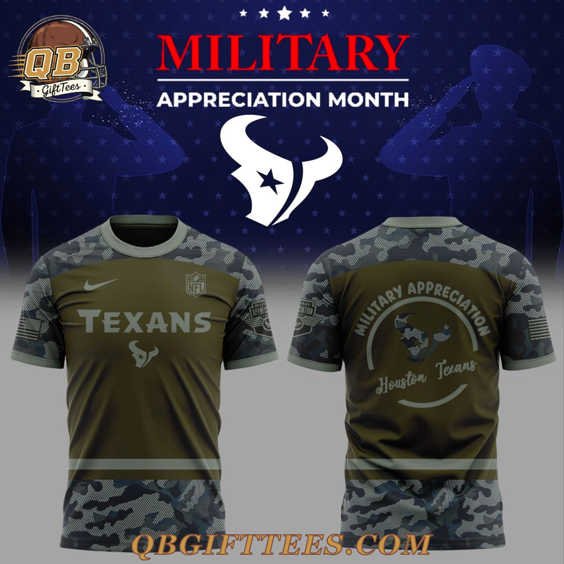 Houston Texans Military Appreciation Month 2025 Edition T-Shirt Houston Texans Military Appreciation Month 2025 Edition T-Shirt