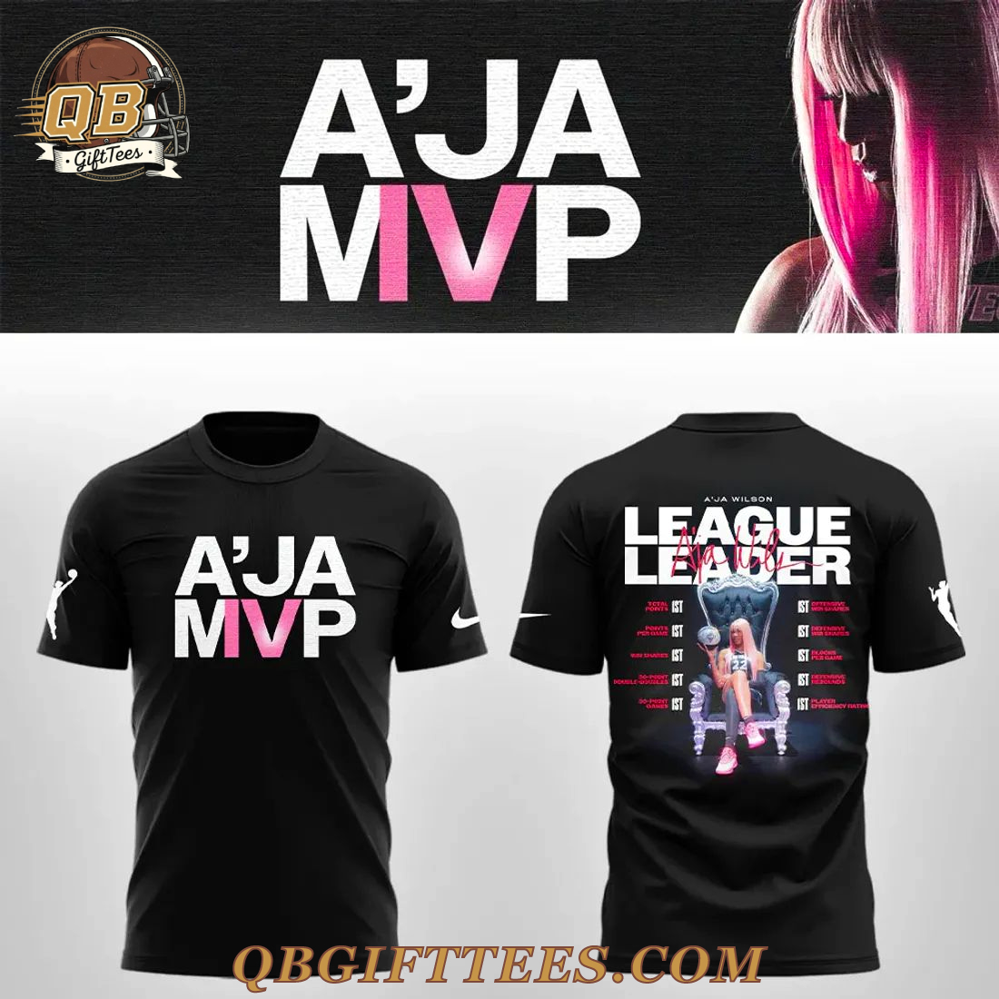 Las Vegas Aces Aja Wilson 2025 WNBA MVP T-Shirt Las Vegas Aces Aja Wilson 2025 WNBA MVP T-Shirt