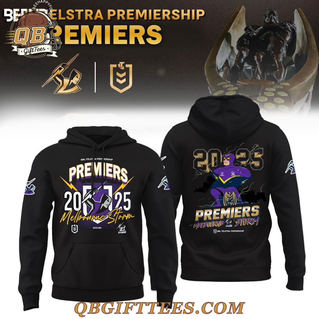 Melbourne Storm 2025 NRL Premiers Special Edition Hoodie Melbourne Storm 2025 NRL Premiers Special Edition Hoodie