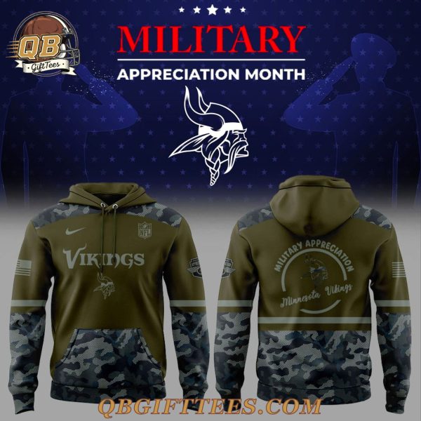 Minnesota Vikings Military Appreciation Month 2025 Hoodie