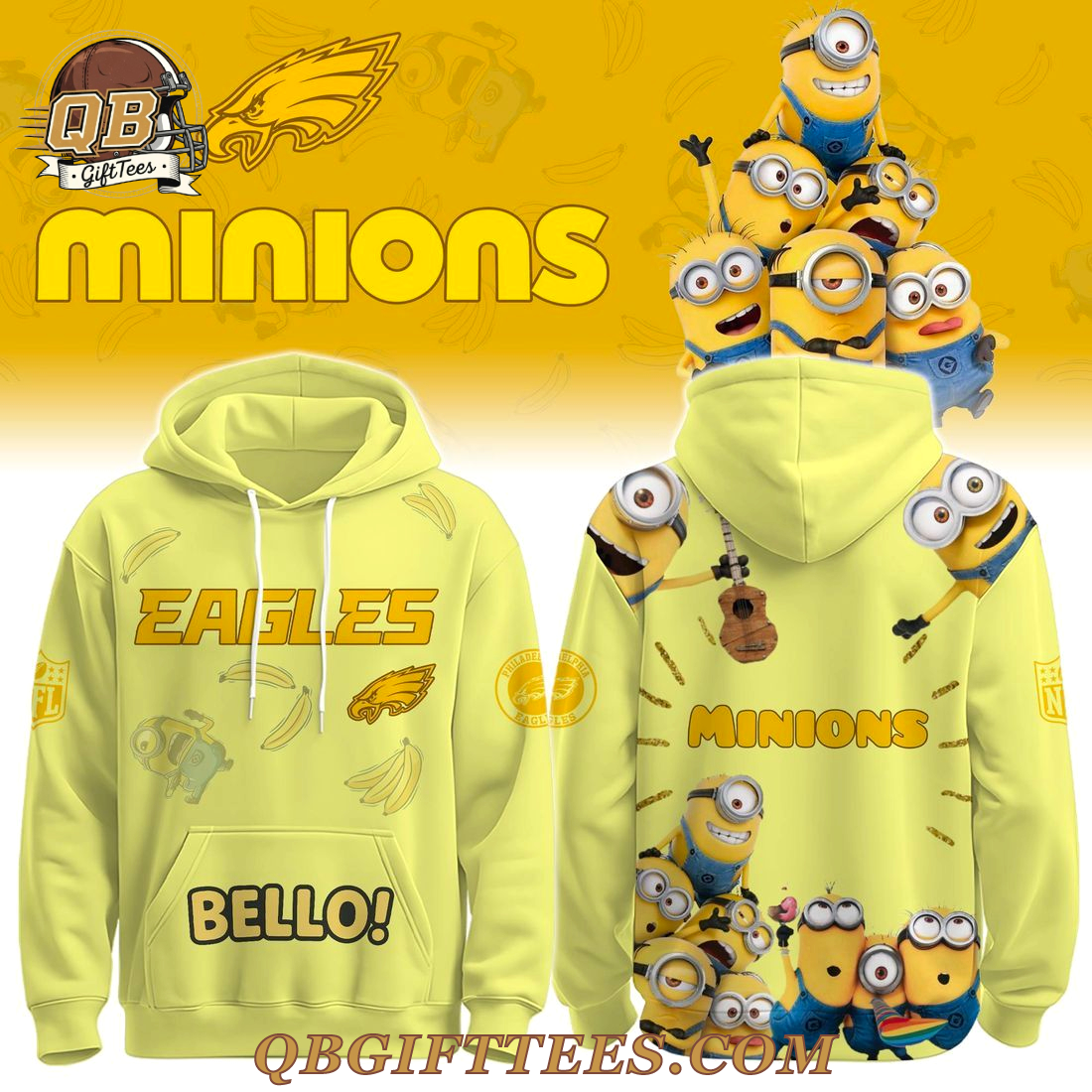 Philadelphia Eagles x Minions 2025 Edition Hoodie Philadelphia Eagles x Minions 2025 Edition Hoodie