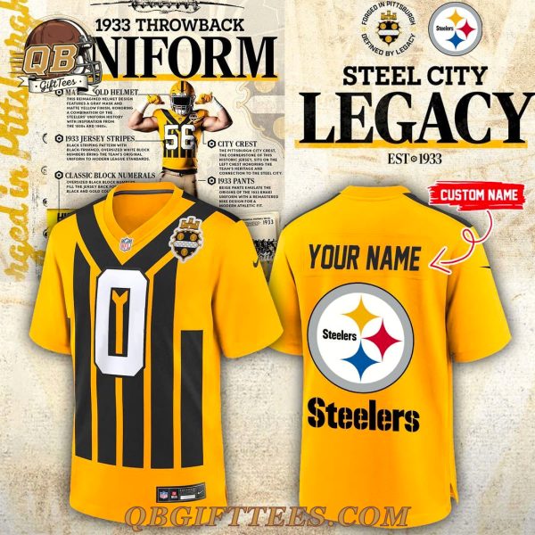 Pittsburgh Steelers 1933 throwback uniforms Limited Edition Custom Name Jersey