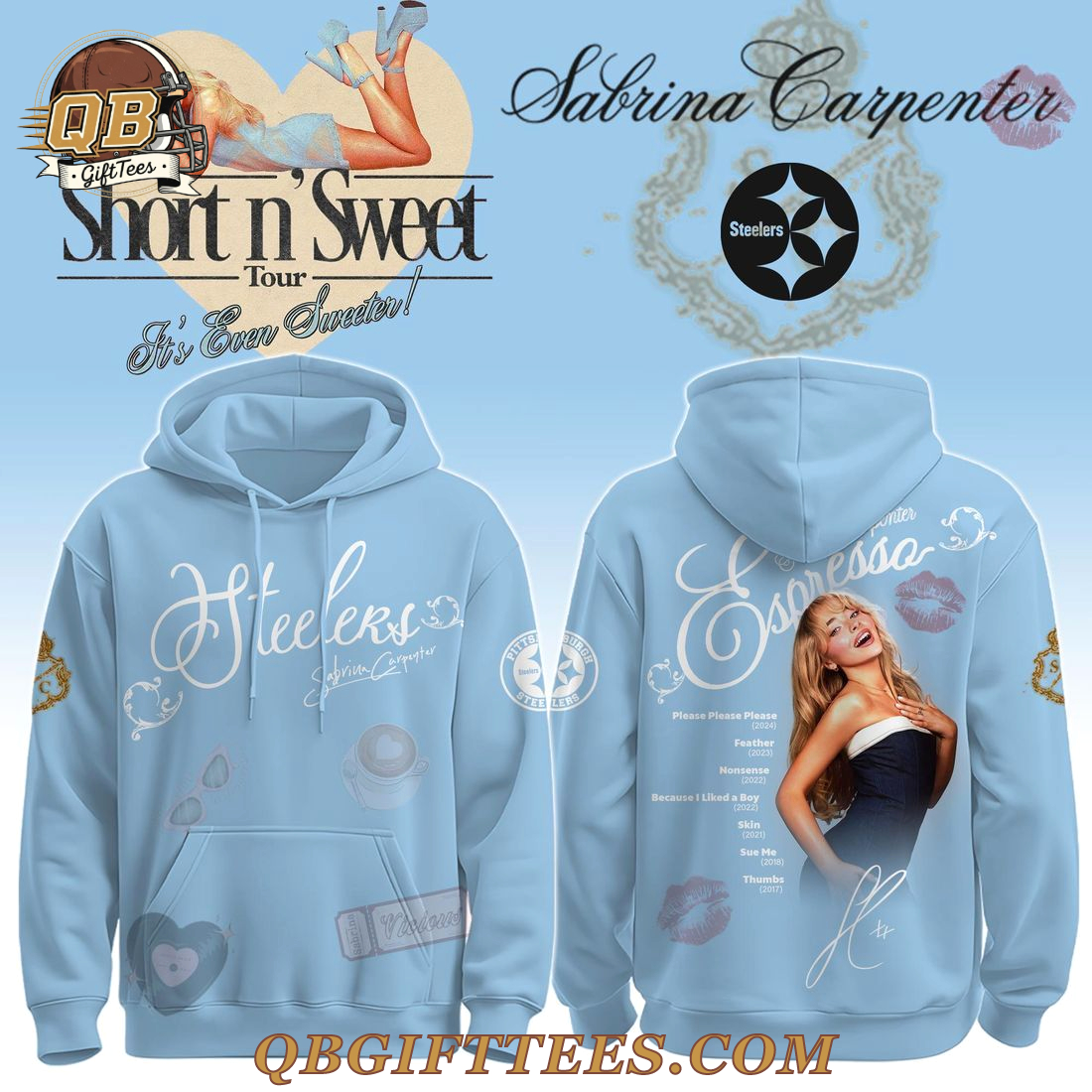 Pittsburgh Steelers x Sabrina Carpenter Short n Sweet Tour Limited Edition Hoodie Pittsburgh Steelers x Sabrina Carpenter Short n Sweet Tour Limited Edition Hoodie