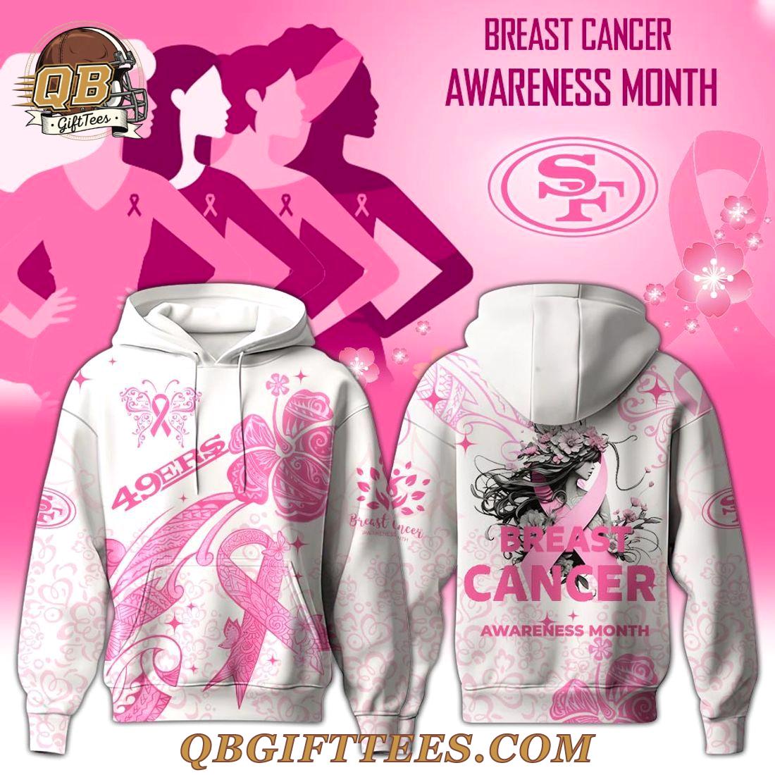 San Francisco 49ers x Breast Cancer Awareness Month Limited Edition Hoodie San Francisco 49ers x Breast Cancer Awareness Month Limited Edition Hoodie