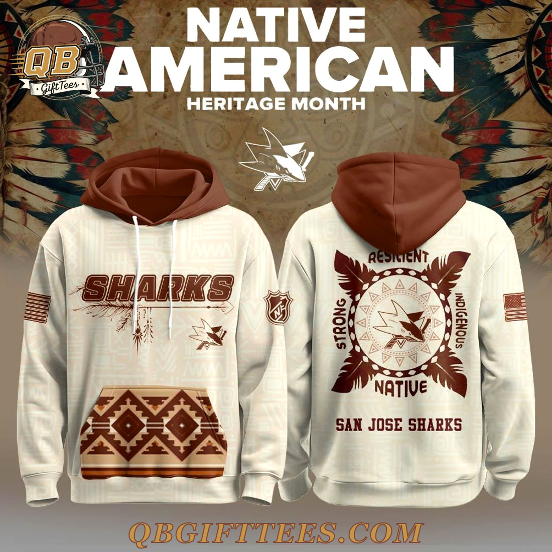 San Jose Sharks Native American Heritage Month Hoodie San Jose Sharks Native American Heritage Month Hoodie