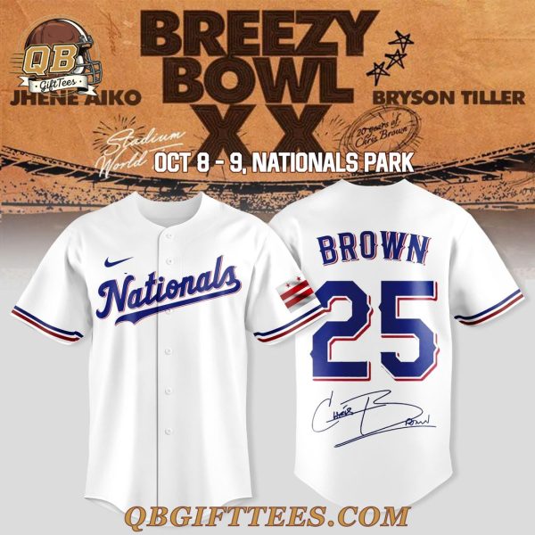 Washington Nationals x CHRIS BROWN – BREEZY BOWL XX 2025 Limited Edition Jersey