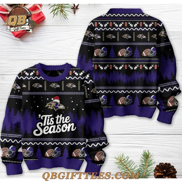 Baltimore Ravens Tis The Season Ugly Sweater