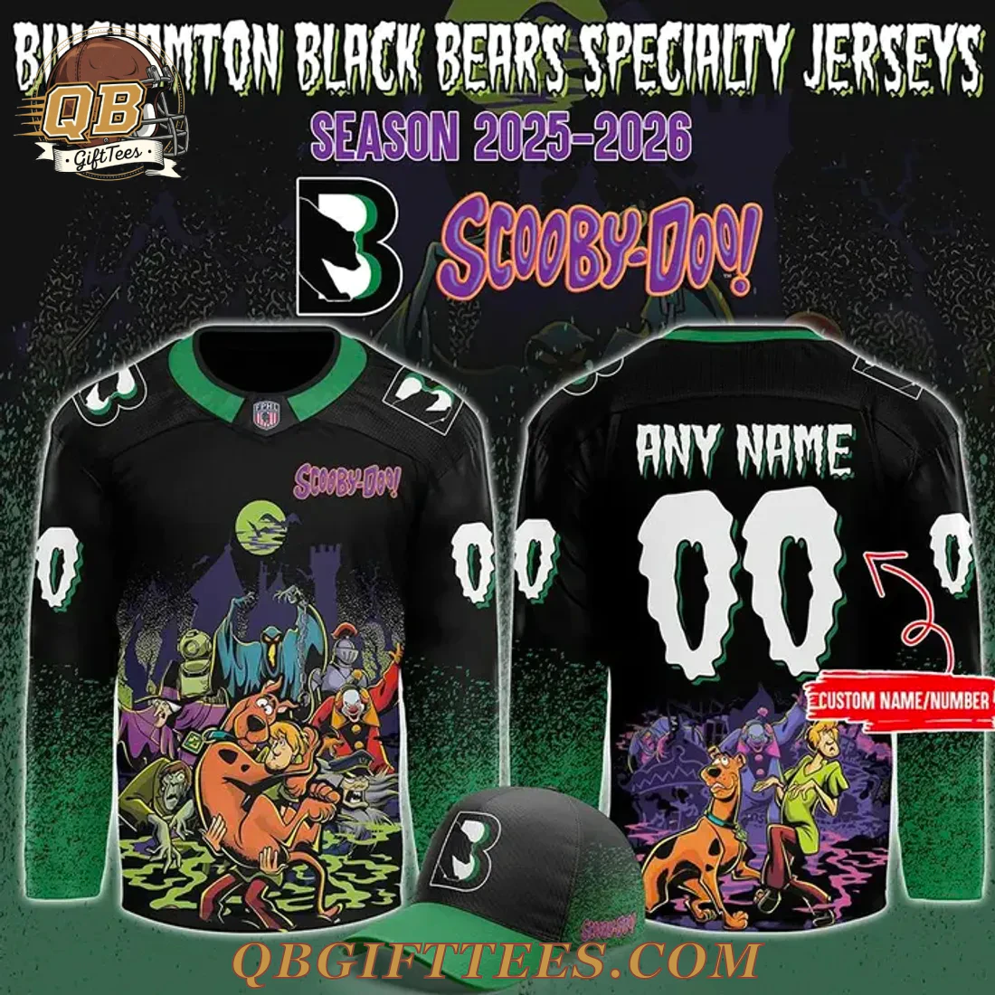 Binghamton Black Bears x Scooby-Doo Nigh 2025 Hockey Jersey Binghamton Black Bears x Scooby-Doo Nigh 2025 Hockey Jersey