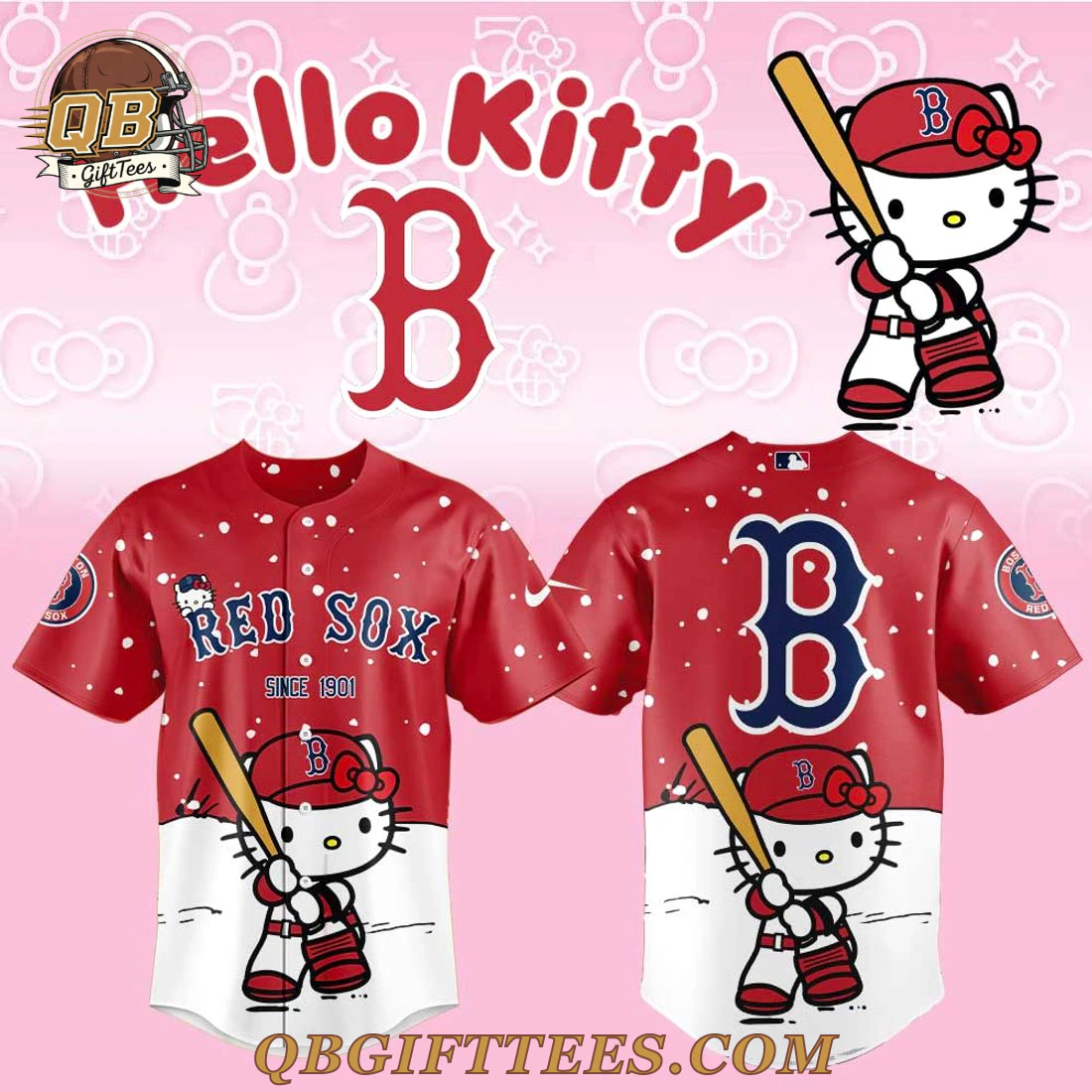 Boston Red Sox x Hello Kitty Limited Edition special gifts for Christmas Jersey Boston Red Sox x Hello Kitty Limited Edition special gifts for Christmas Jersey
