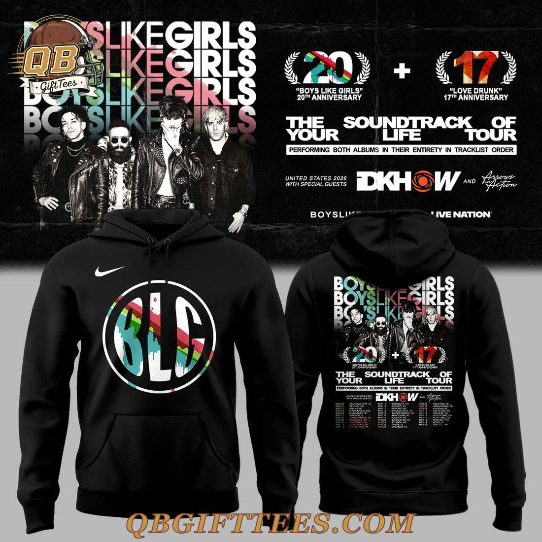 Boys Like Girls The Soundtrack of Your Life 2026 Tour Special Edition Hoodie Boys Like Girls The Soundtrack of Your Life 2026 Tour Special Edition Hoodie