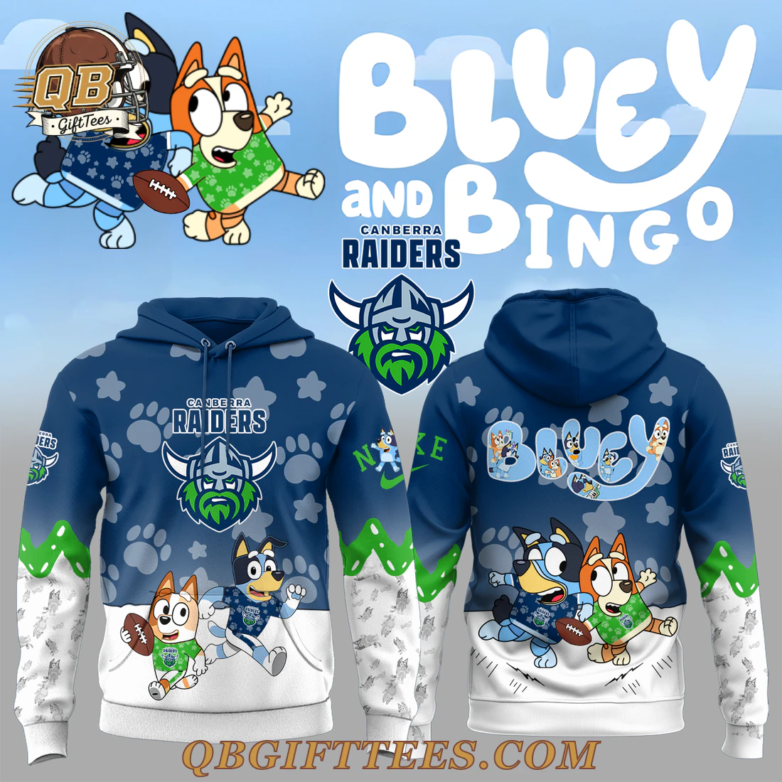 Canberra Raiders x Bluey and Bingo Special Edition Hoodie Canberra Raiders x Bluey and Bingo Special Edition Hoodie