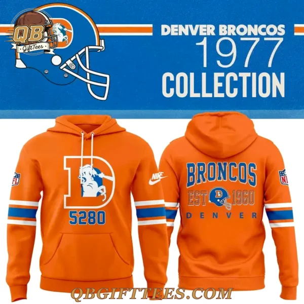 Denver Broncos Throwback 1977 Men Nike Orange Edition Hoodie