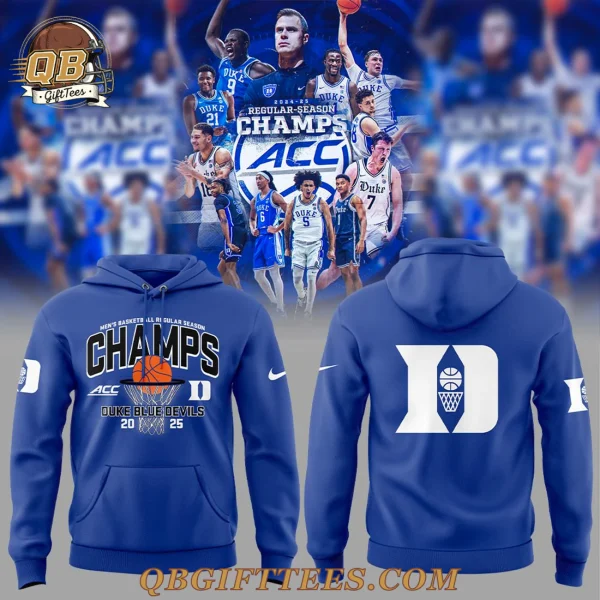 Duke Men Blue 84 Unisex 2025 ACC Regular Season Champions Limited Edition Hoodie