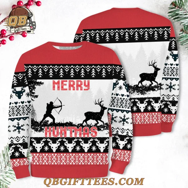 Funny Deer Hunting Merry Huntmas Limited Edition Ugly Sweater