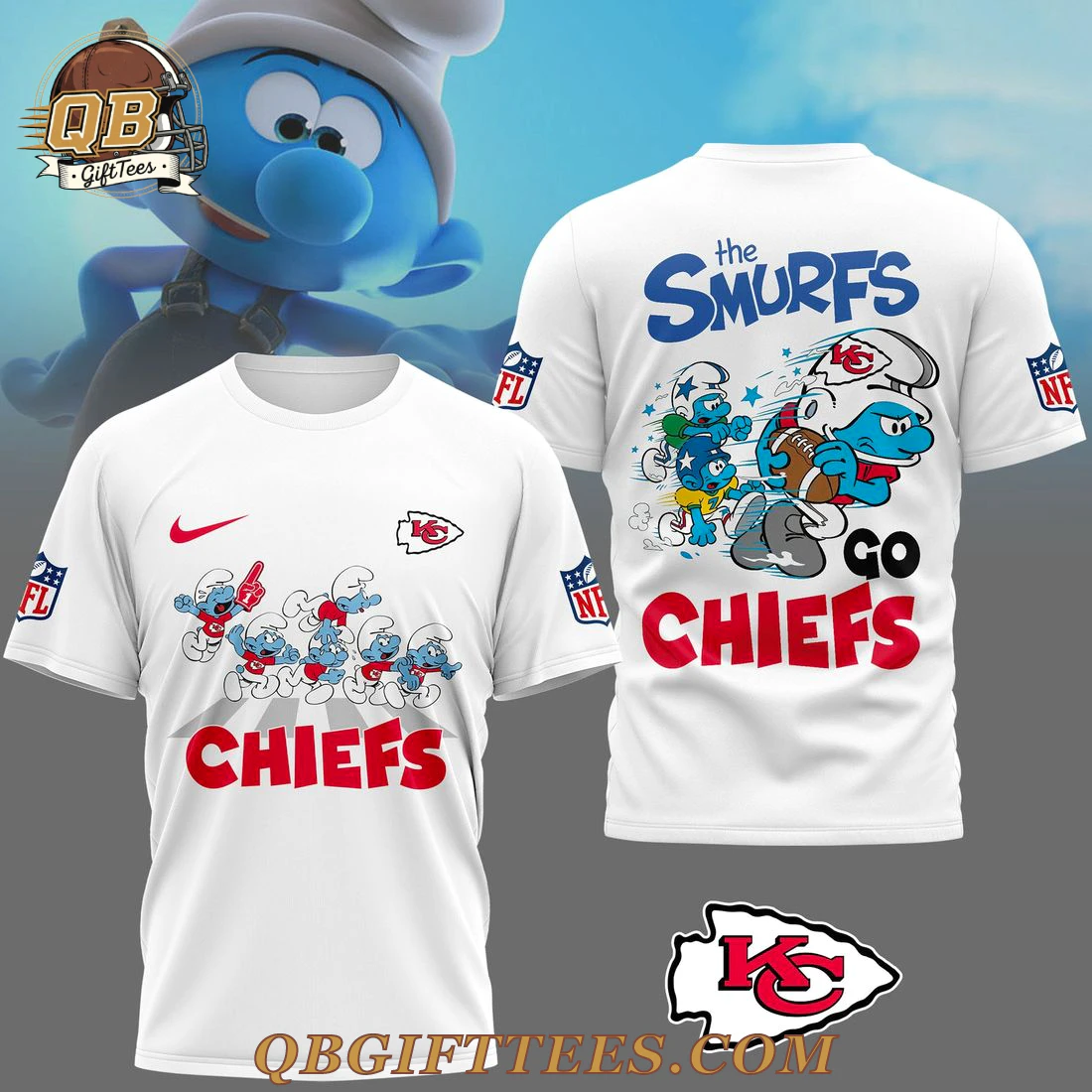 Kansas City Chiefs x The Smurfs 3D Shirt Kansas City Chiefs x The Smurfs 3D Shirt