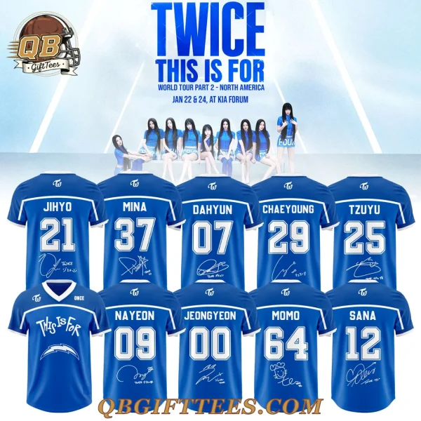 Los Angeles Chargers x TWICE THIS IS FSeattle Seahawks X TWICE THIS IS FOR WORLD TOUR PART II Special Edition JerseyOR WORLD TOUR PART II 2025 Edition Football Jersey