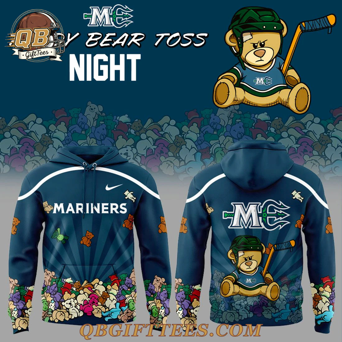 Maine Mariners x Teddy Bear Toss Night 2025 Edition Hoodie Maine Mariners x Teddy Bear Toss Night 2025 Edition Hoodie