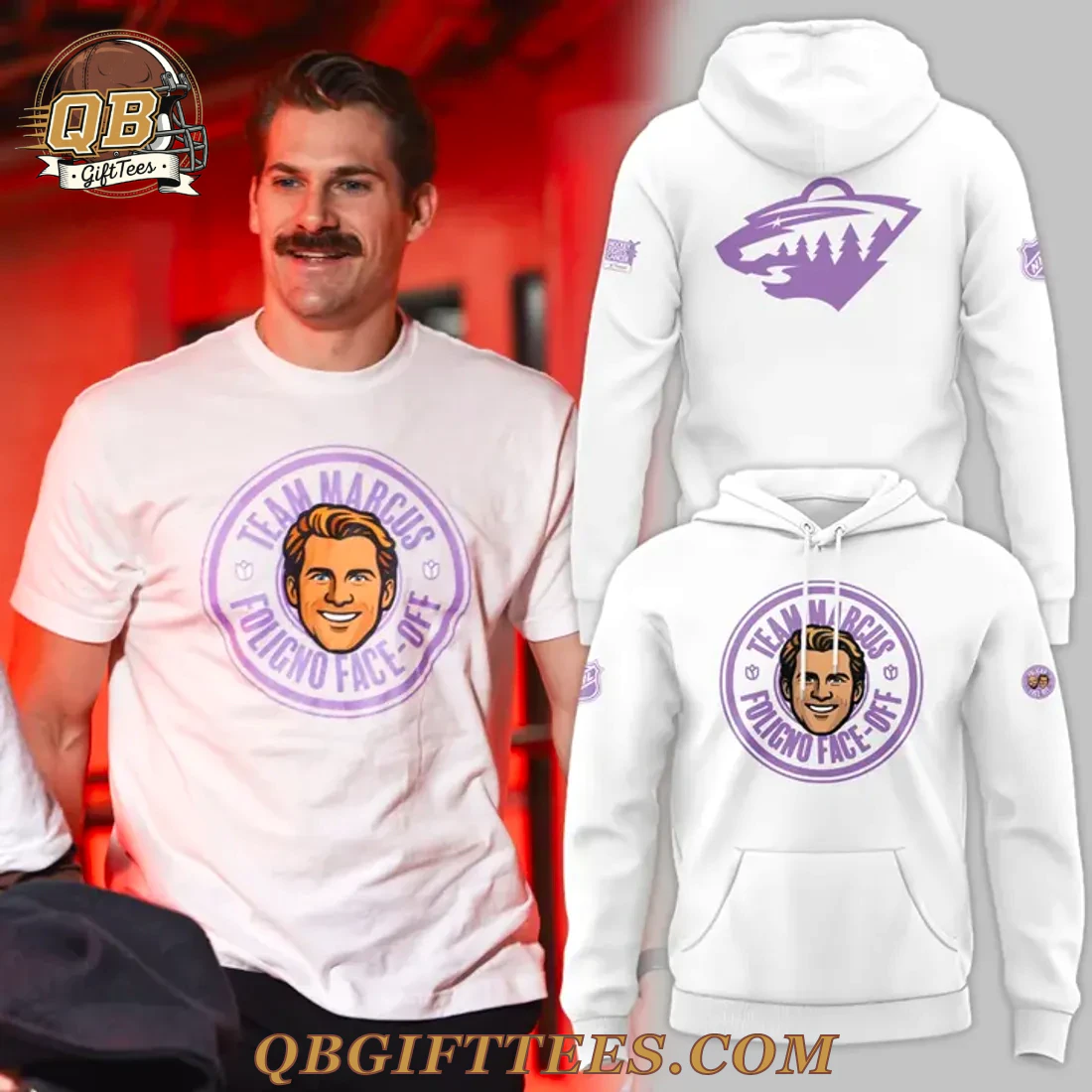 Minnesota Wild TEAM MARCUS FOLIGNO FACE OFF Edition Hoodie Minnesota Wild TEAM MARCUS FOLIGNO FACE OFF Edition Hoodie