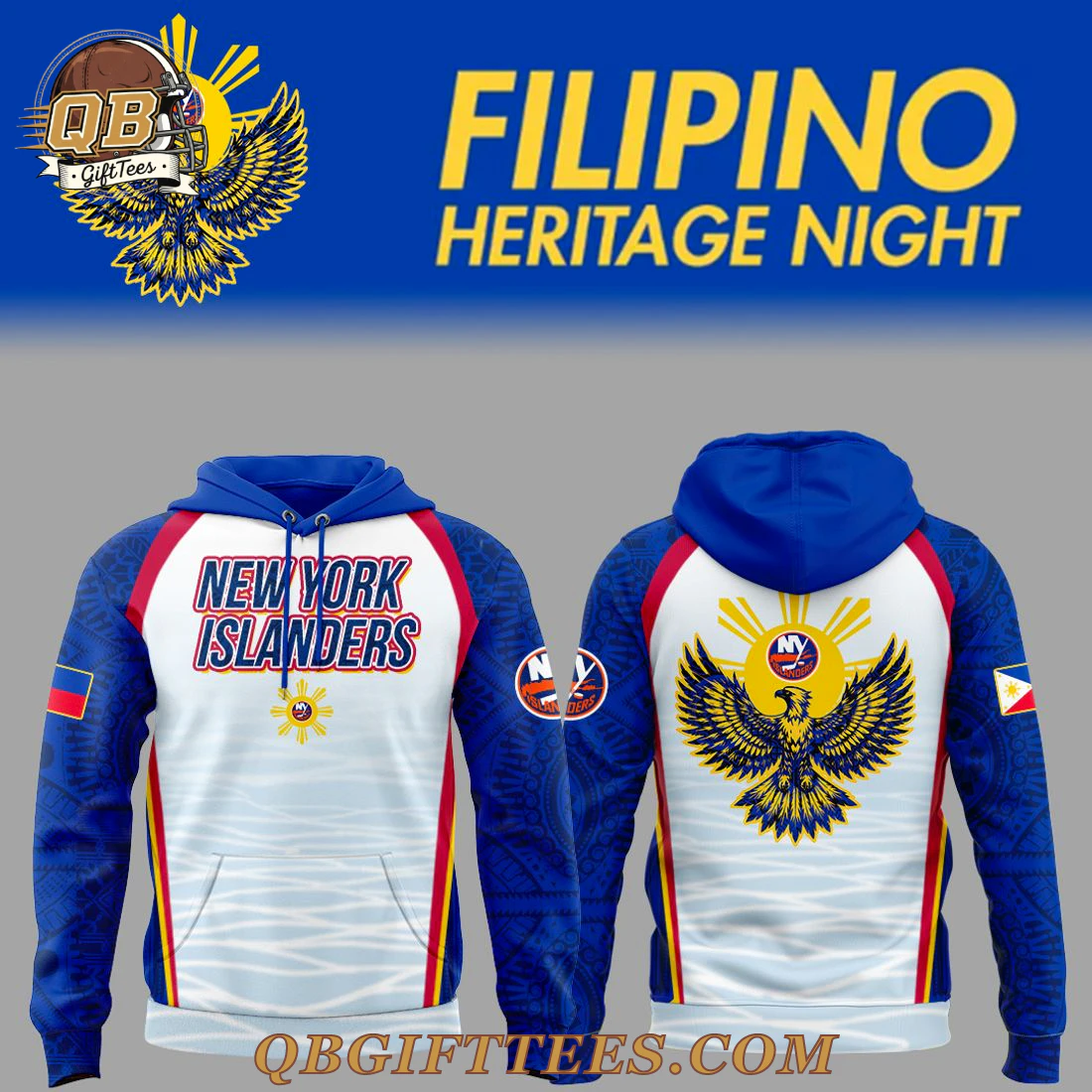 New York Islanders Filipino Heritage Night Hoodie New York Islanders Filipino Heritage Night Hoodie
