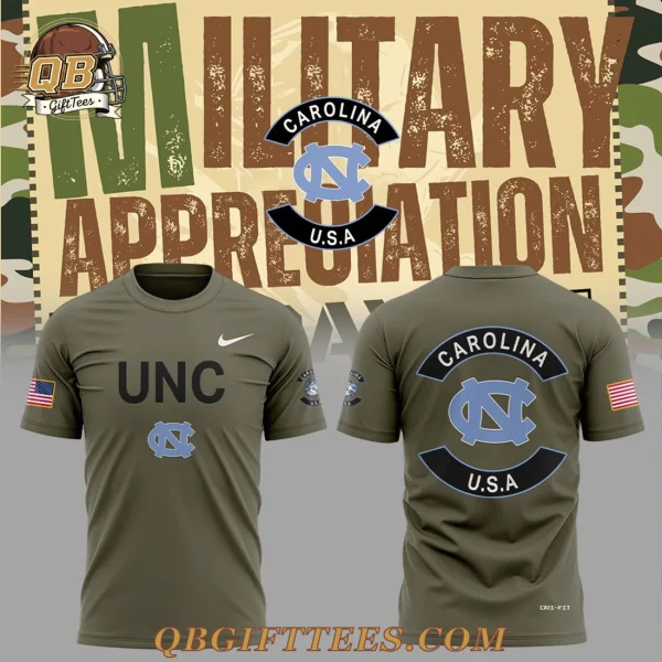 North Carolina Tar Heels Military Appreciation 2025 Shirt