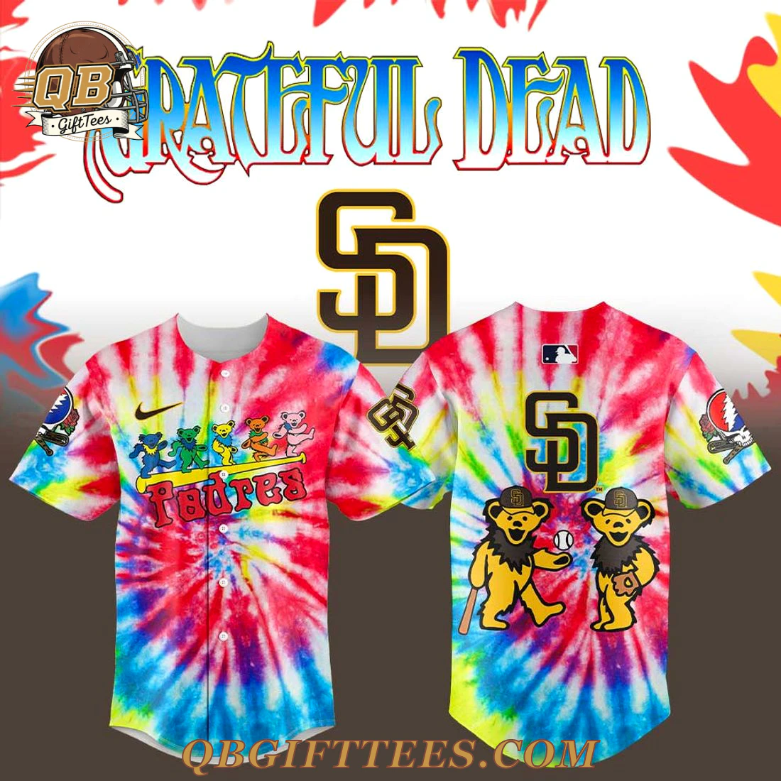 San Diego Padres x Grateful Dead New Limited Edition Baseball Jersey San Diego Padres x Grateful Dead New Limited Edition Baseball Jersey
