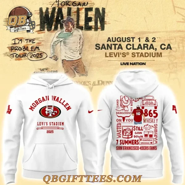 San Francisco 49ers x Morgan Wallen Limited Edition White Hoodie
