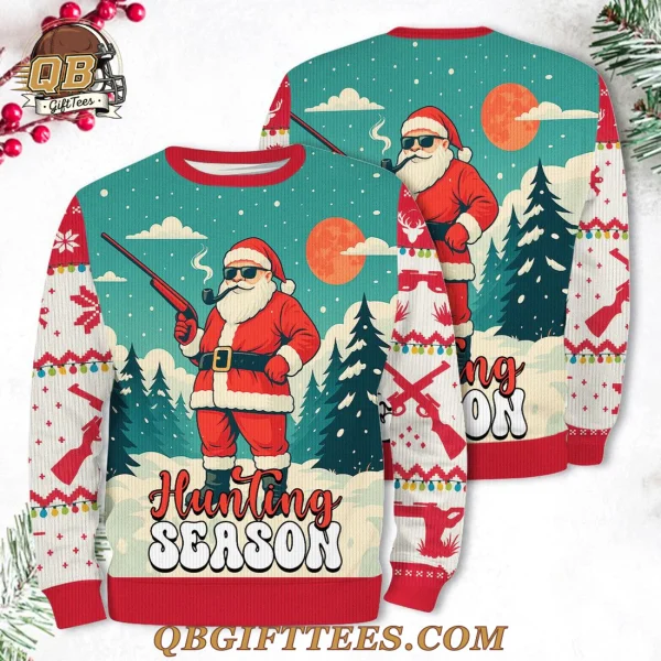 Santa Got a Shotgun Hunting Ugly Sweater