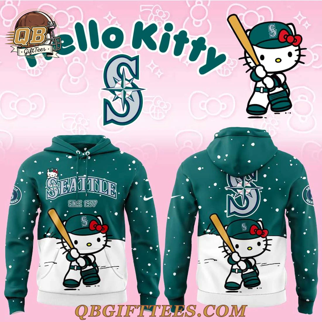 Seattle Mariners x Hello Kitty Limited Edition special gifts for Christmas Hoodie Seattle Mariners x Hello Kitty Limited Edition special gifts for Christmas Hoodie