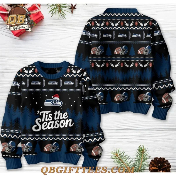 Seattle Seahawks Tis The Season Ugly Sweater