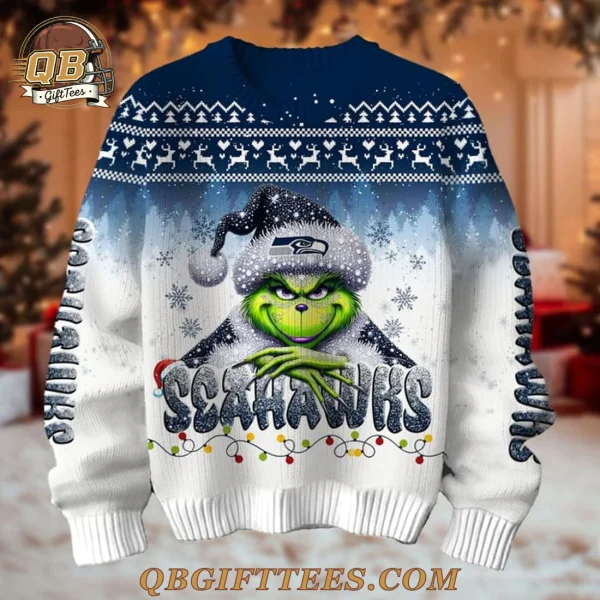 Seattle Seahawks x The Grinch Christmas Special Edition Ugly Sweater