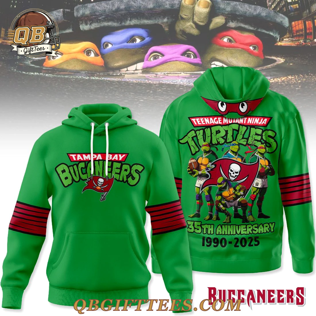 Tampa Bay Buccaneers x Teenage Mutant Ninja Turtles Hoodie Tampa Bay Buccaneers x Teenage Mutant Ninja Turtles Hoodie