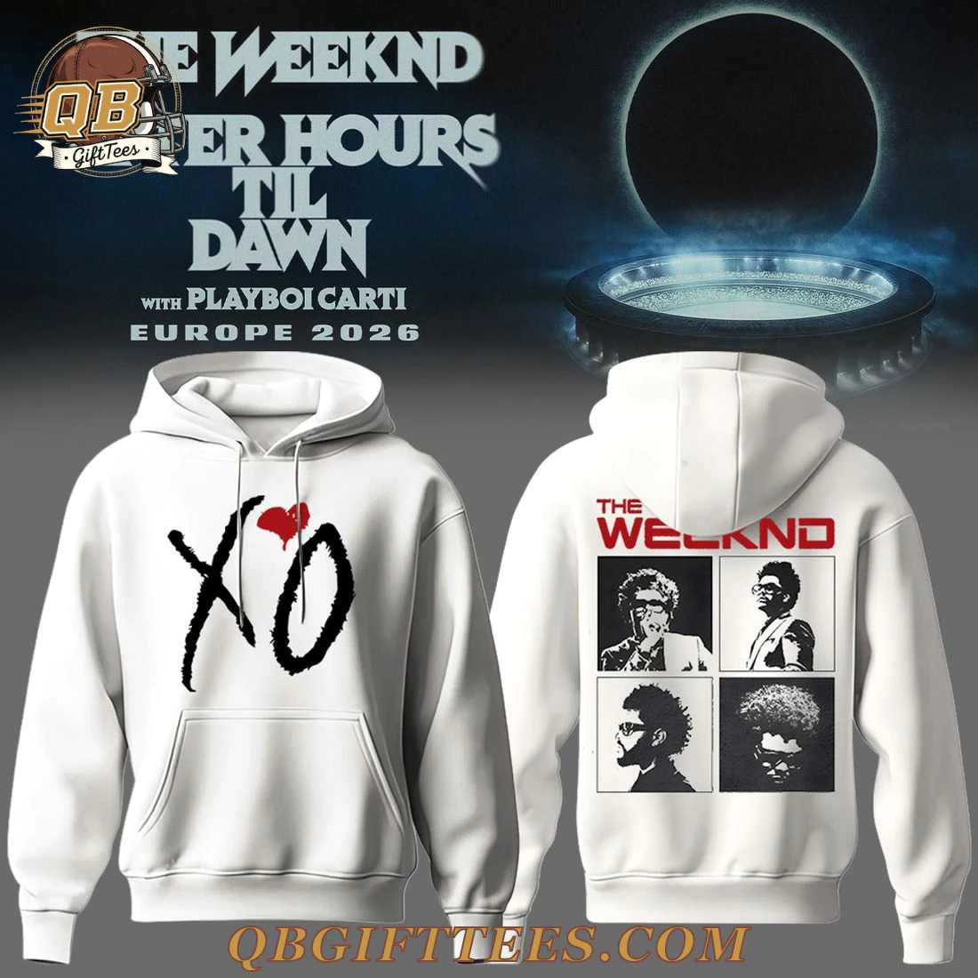 THE WEEKND After Hours Til Dawn Tour 2026 Special Edition White Hoodie THE WEEKND After Hours Til Dawn Tour 2026 Special Edition White Hoodie