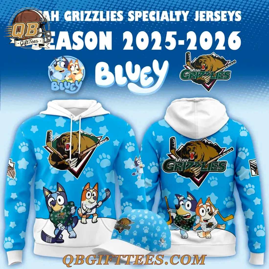 Utah Grizzlies x Bluey Hoodie Utah Grizzlies x Bluey Hoodie